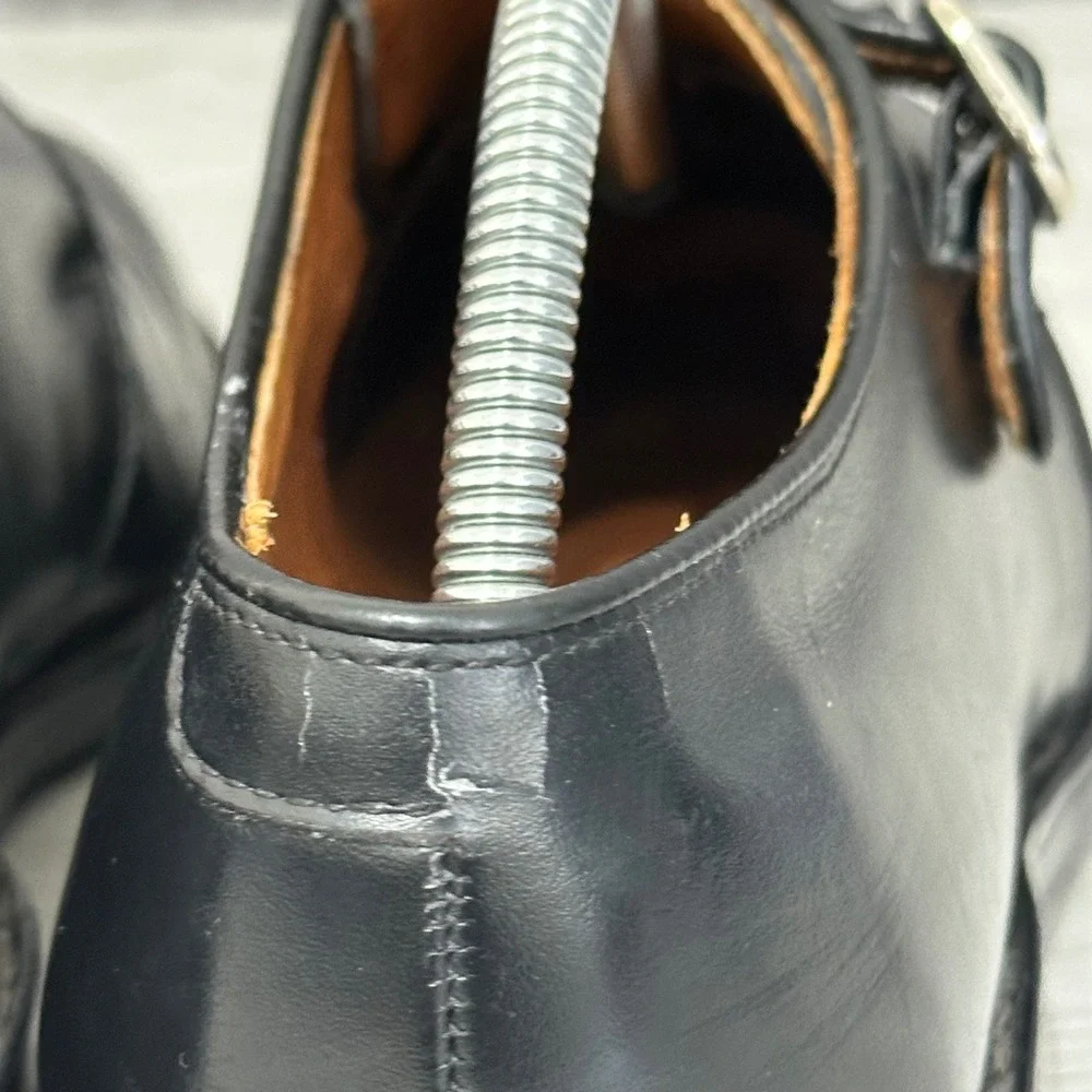 Allen‎ Edmonds Garner Men 9.5 Black Monk Strap Dress Shoes Leather Made in USA